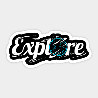 Logo Explore The World - Mother Earth On Camping Sticker